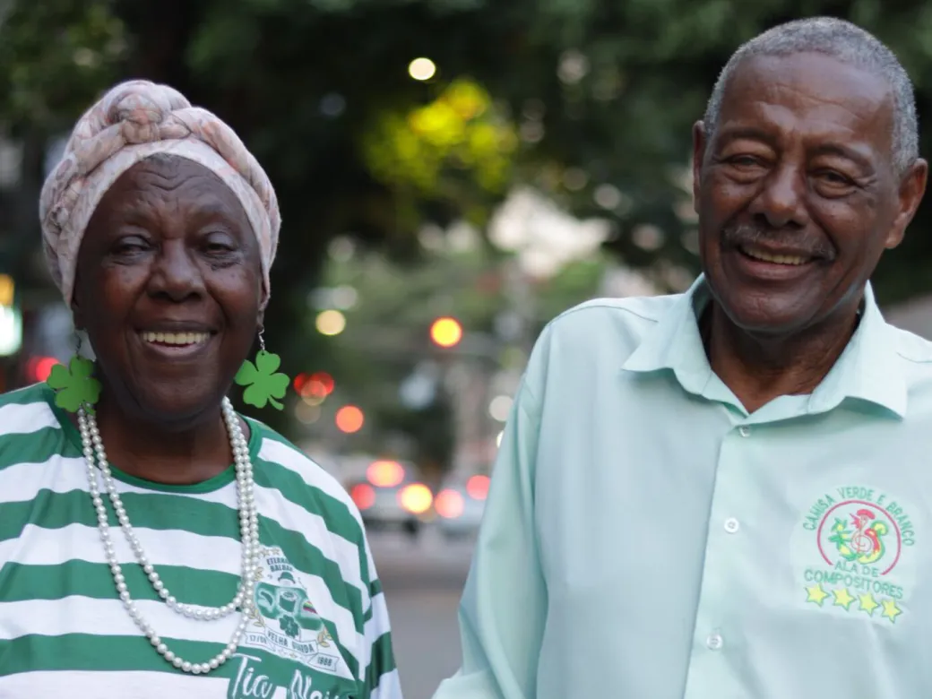 Tia Neide e Seu Ideval, personagens do samba paulistano, retratados para a exposição Bambas na Barra Funda (foto: divulgação)